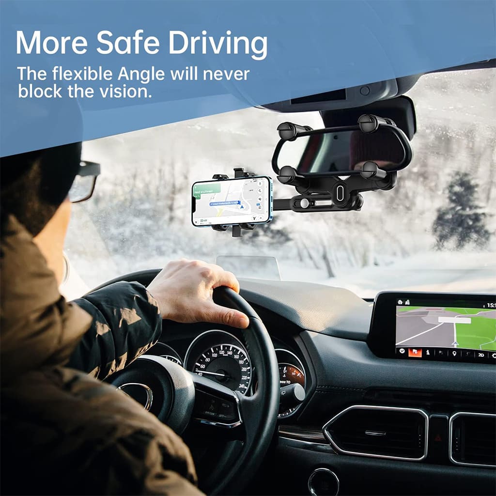 rear view mirror phone holder for car