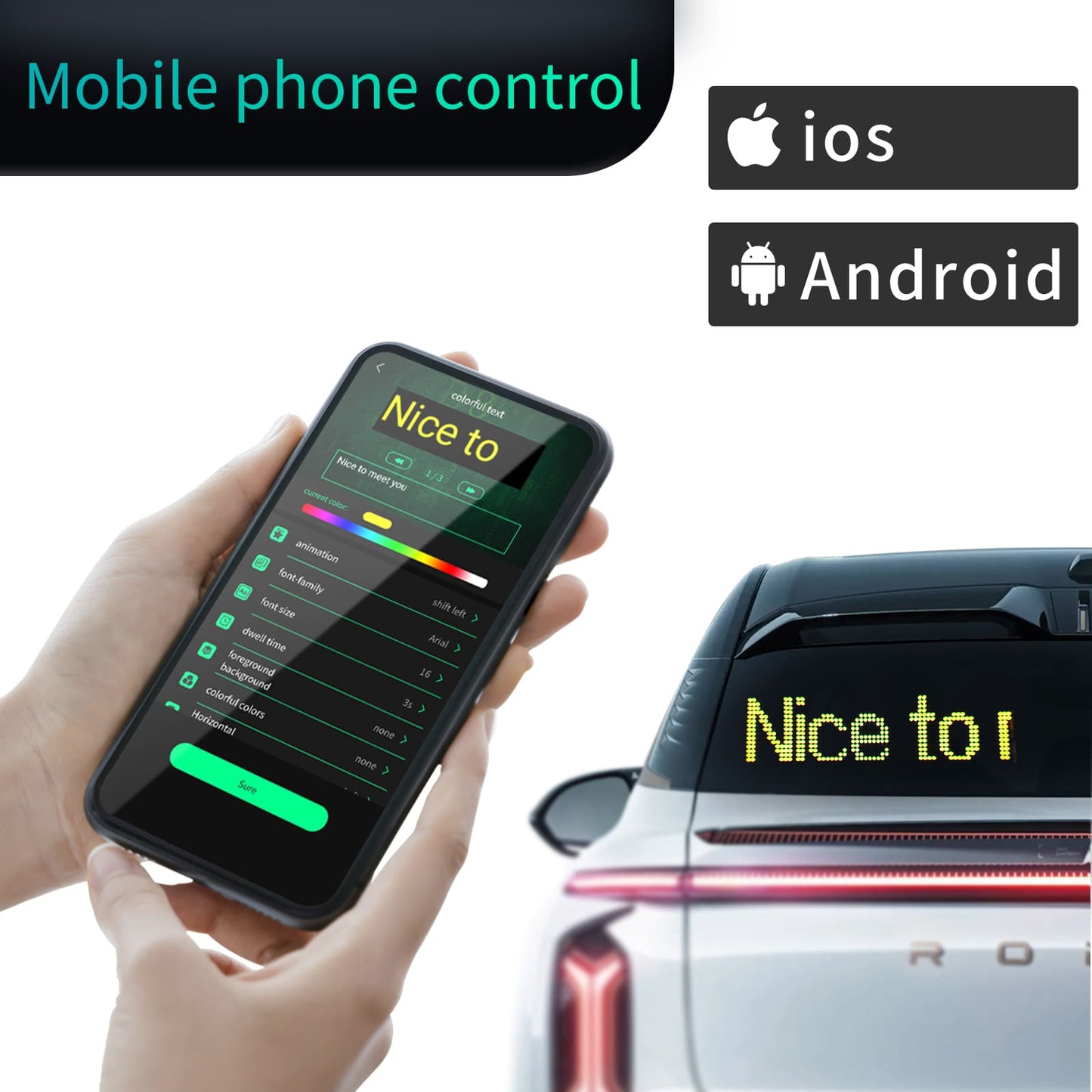 led sign for car