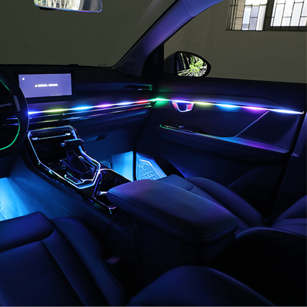 led light strips inside car