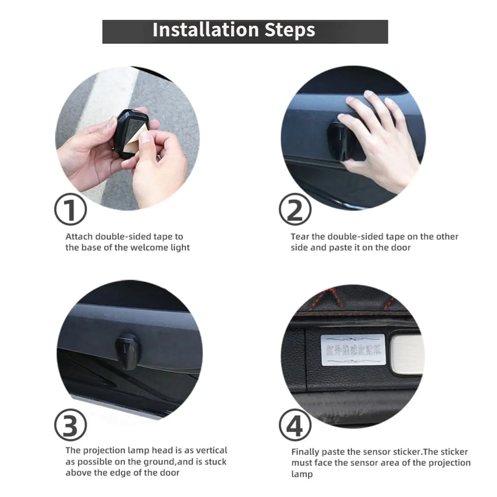 install car door logo light