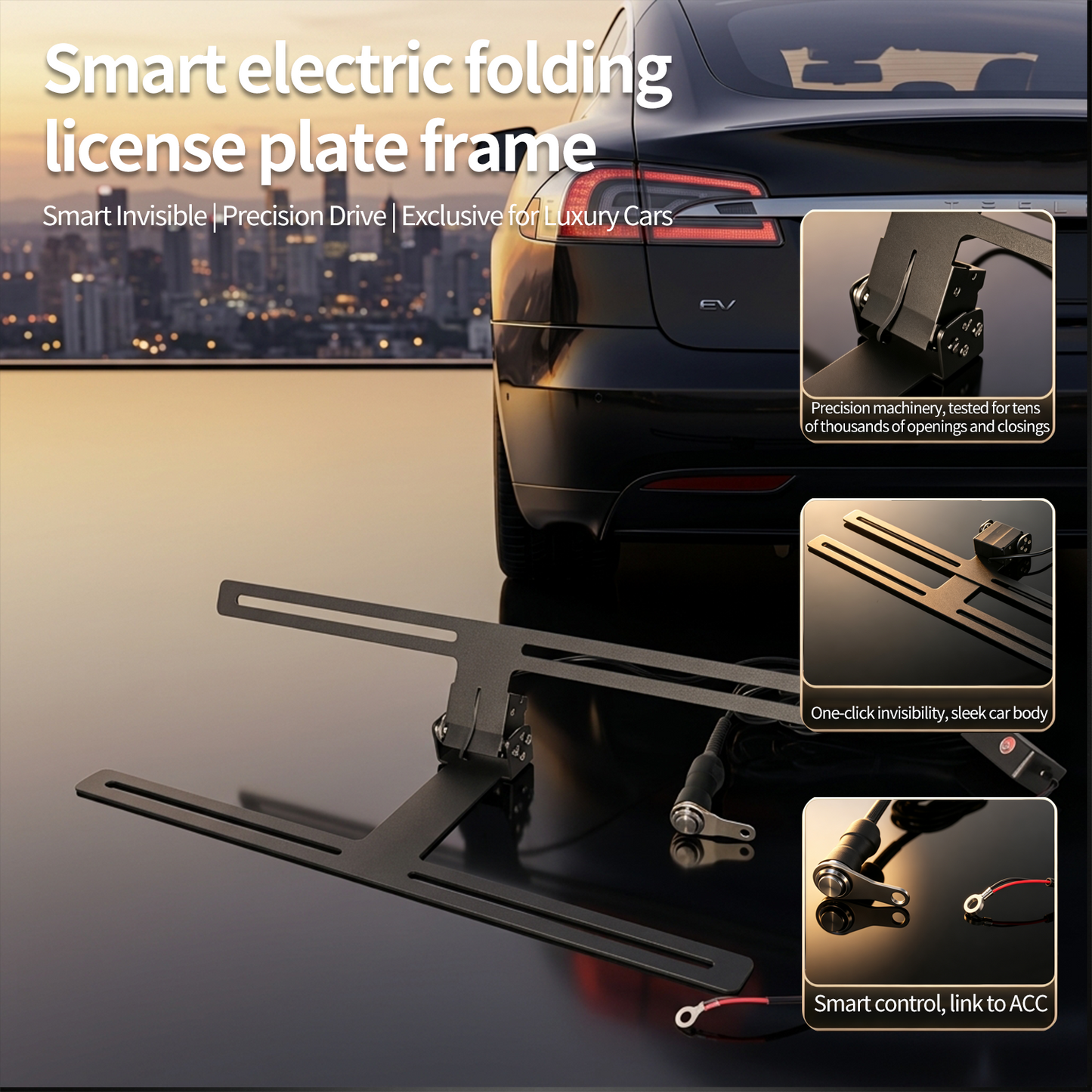Electric Car License Plate Holder Flipper