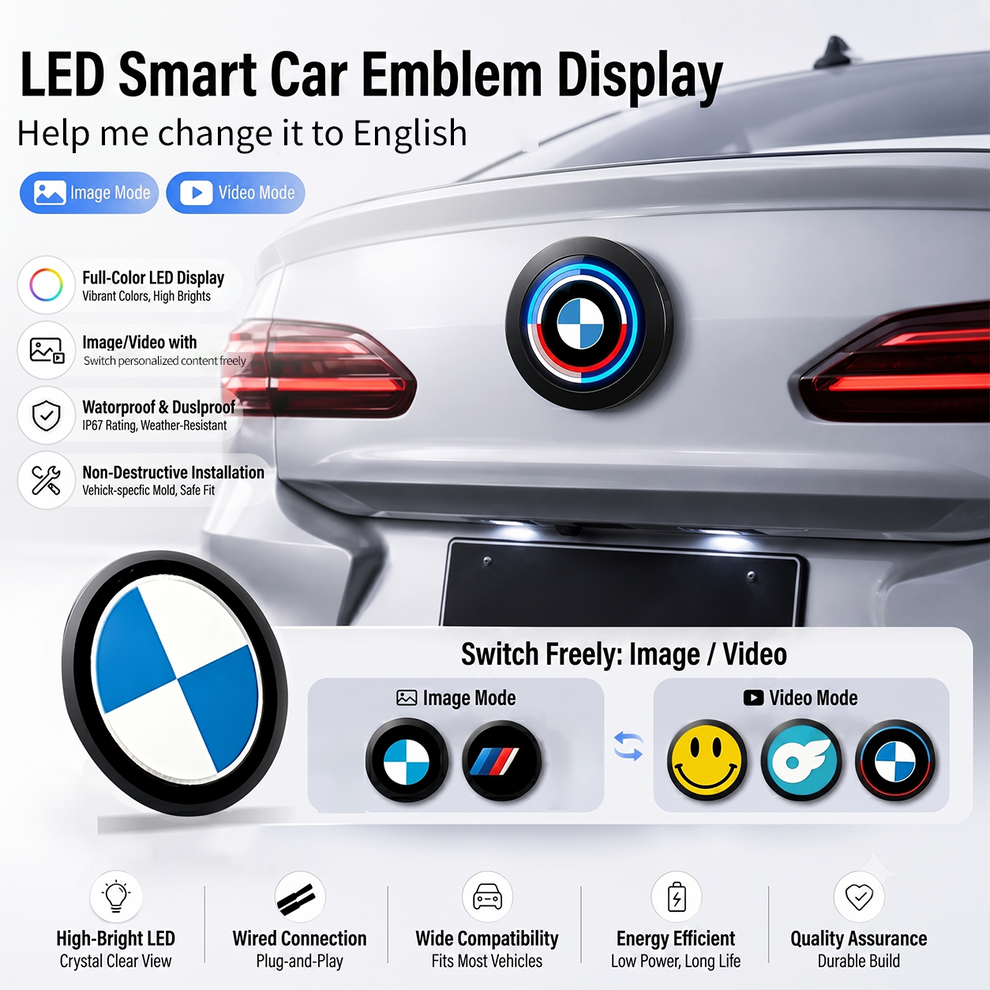 BMW Animated LED Emblem | Custom Digital Car Badge Display – Blazexel