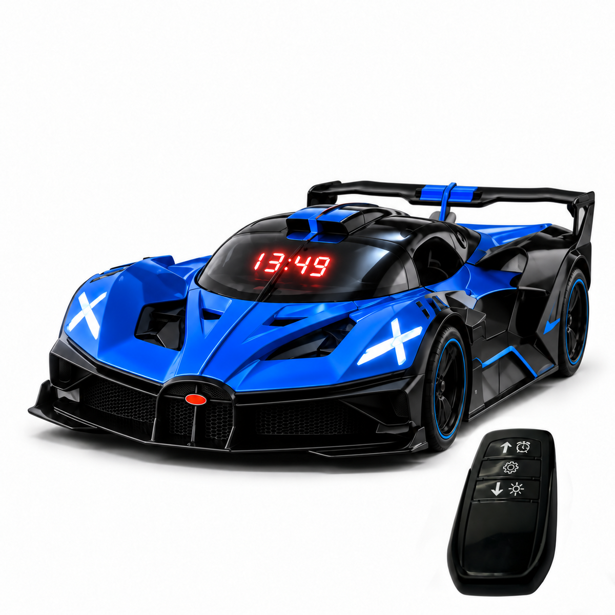 1:24 Bugatti Hyper car Engine Sound Alarm Clock with lights & Mist Spray