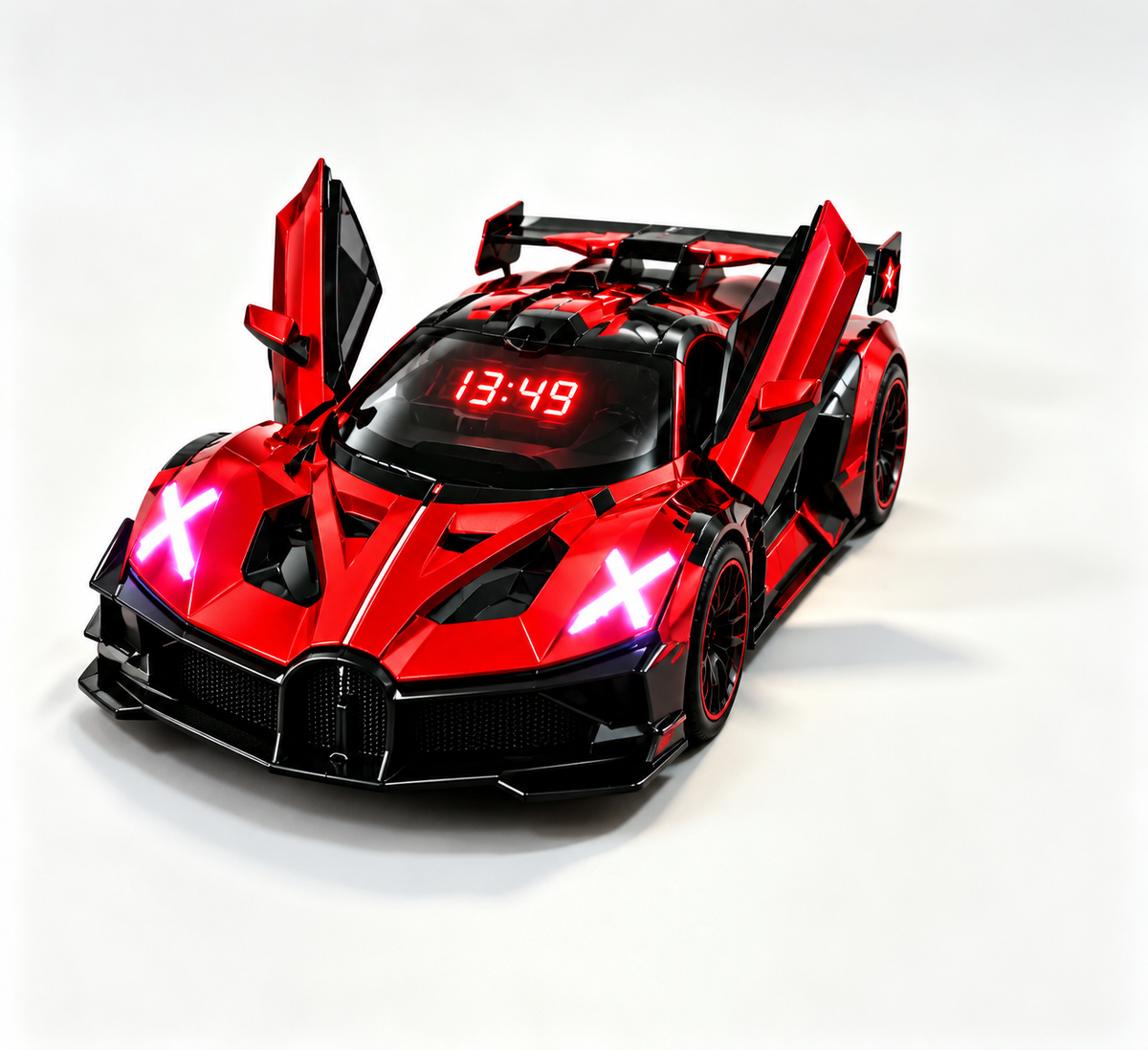 1:24 Bugatti Hyper car Engine Sound Alarm Clock with lights & Mist Spray