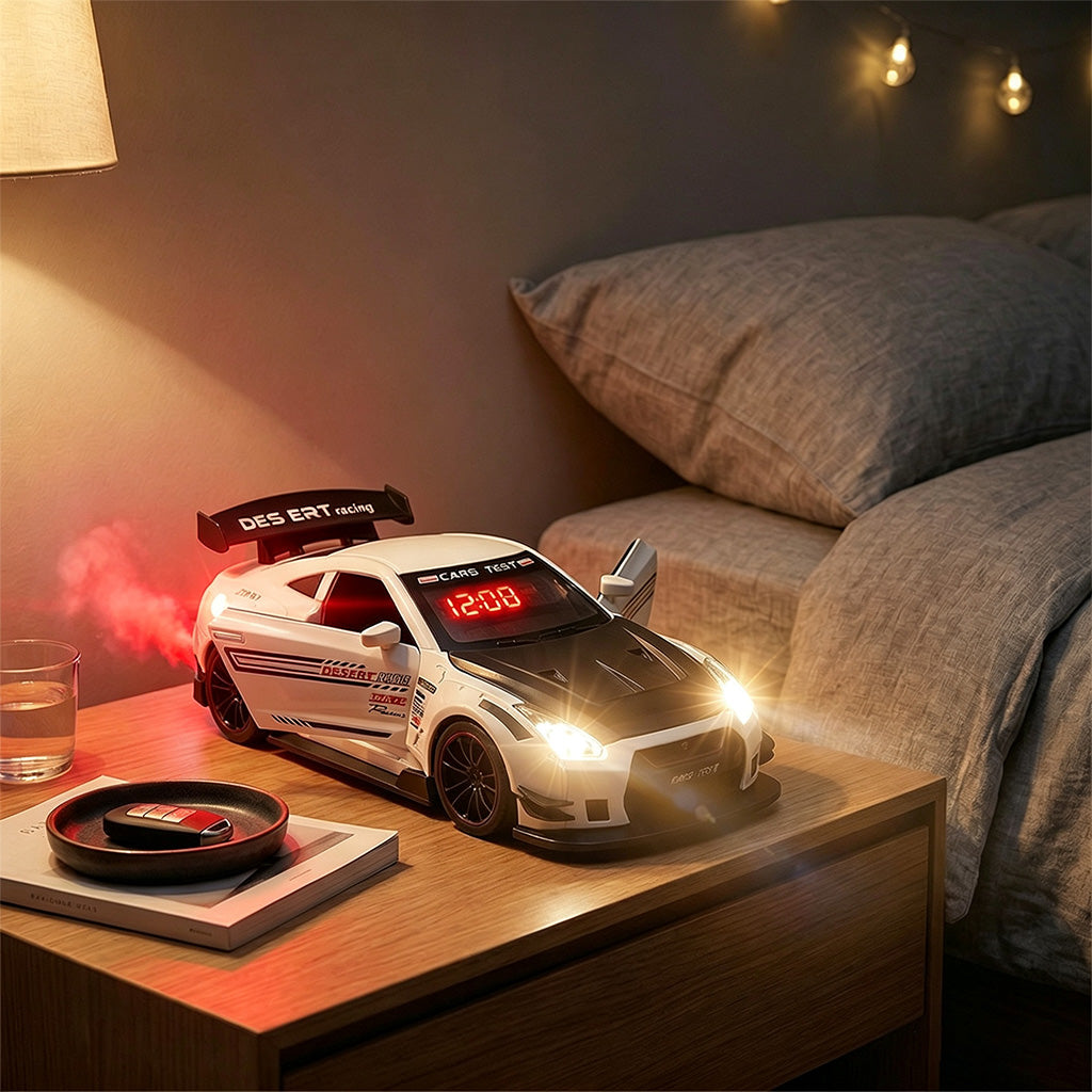Hyper car Engine Sound Alarm Clock with LED & Mist Spray
