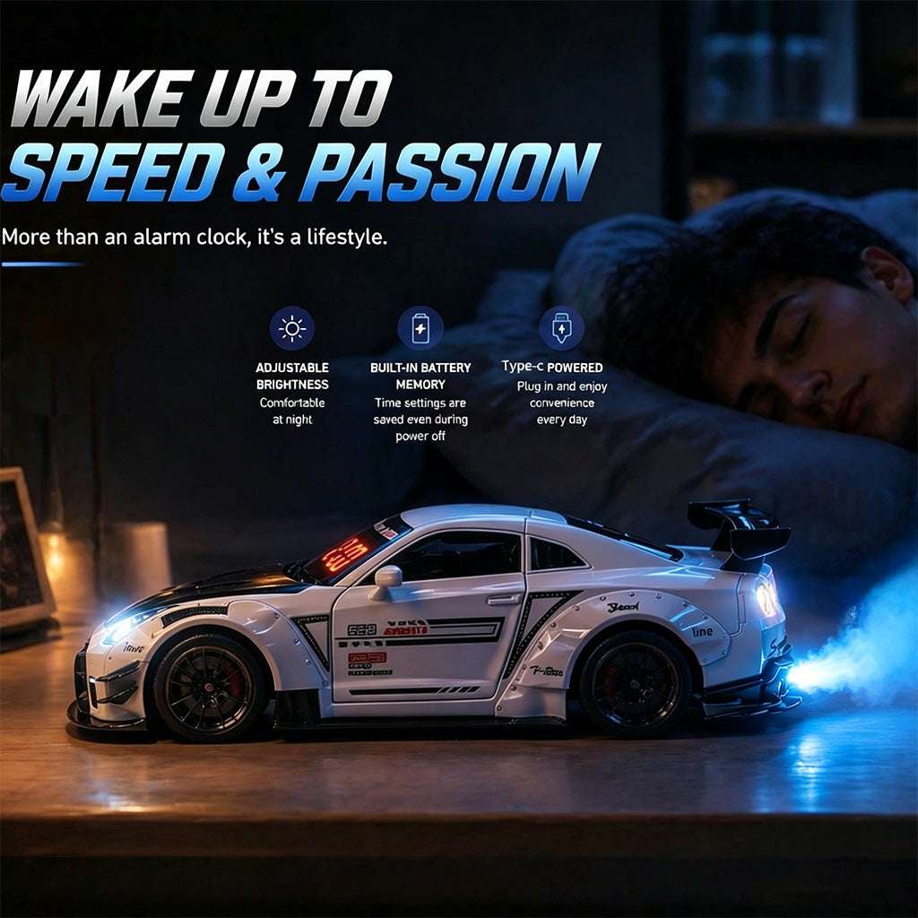 Engine Alarm Clock Supercar Engine Alarm Clock with LED Lights & Mist Spray |Blazexel