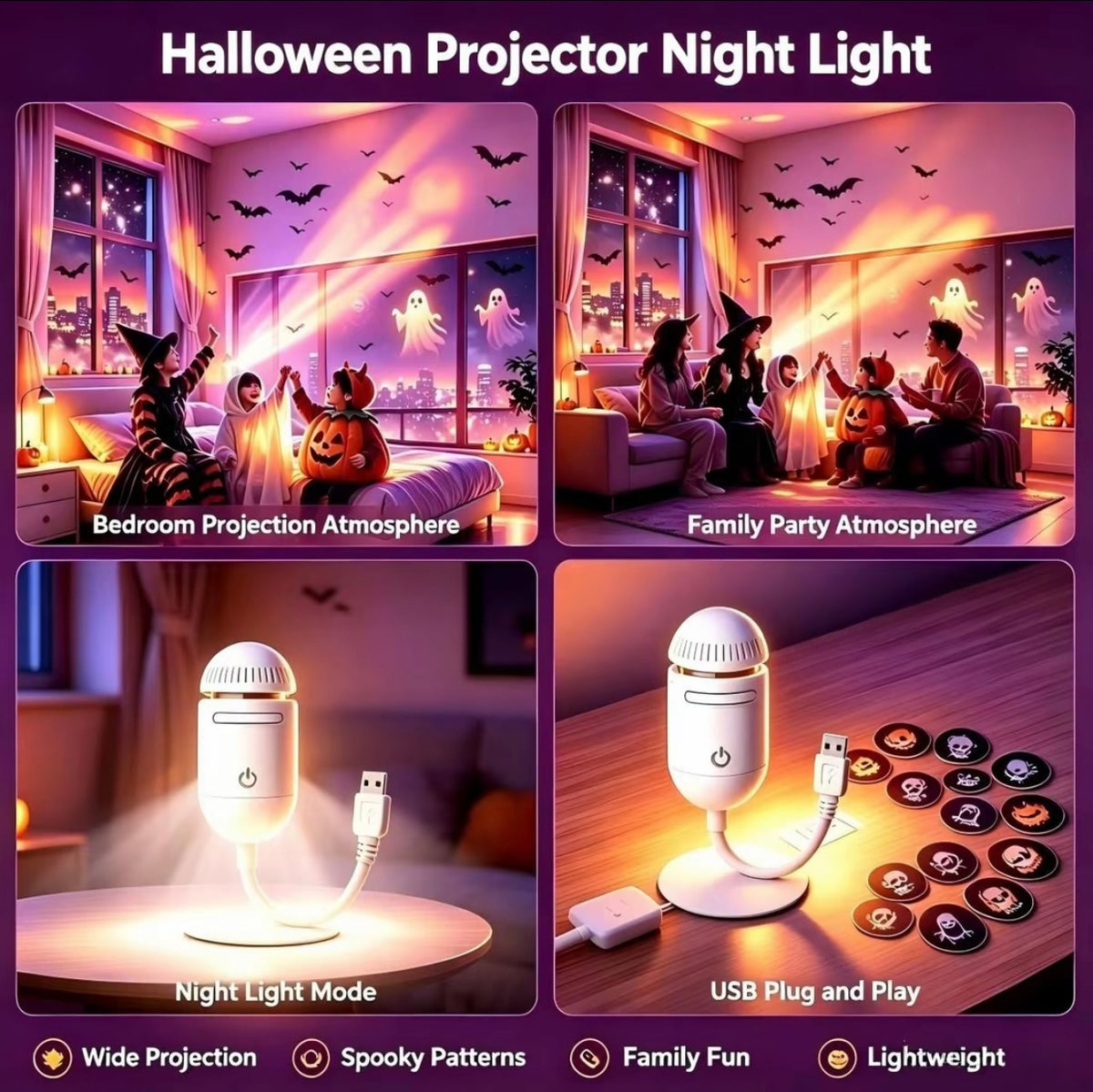 Halloween Ghost Projector Night Light