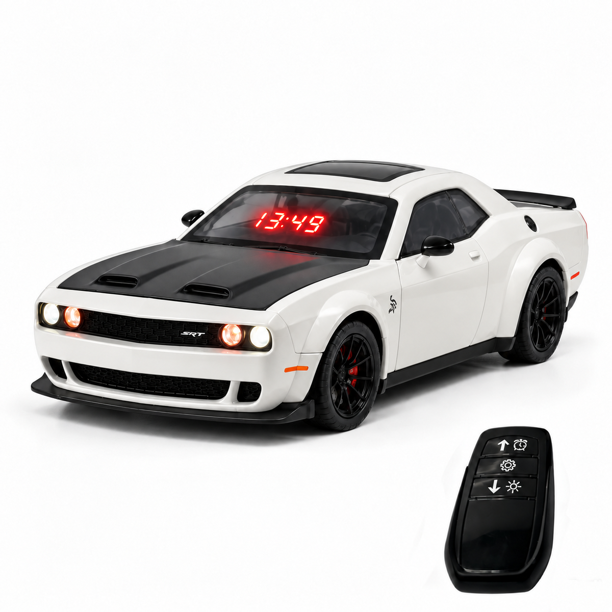 1:24 Dodge Hyper car Engine Sound Alarm Clock with lights & Mist Spray