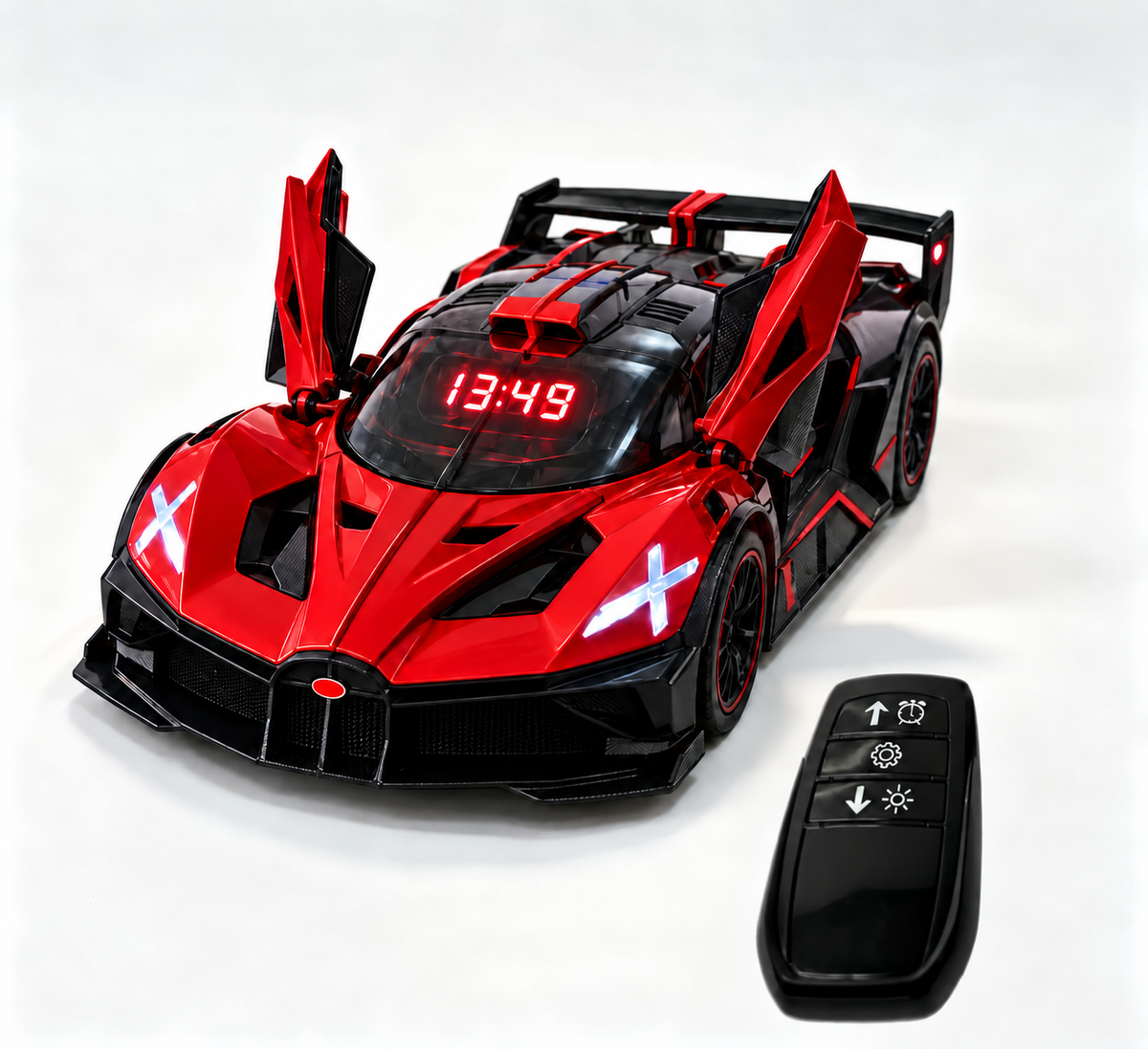 1:24 Bugatti Hyper car Engine Sound Alarm Clock with lights & Mist Spray