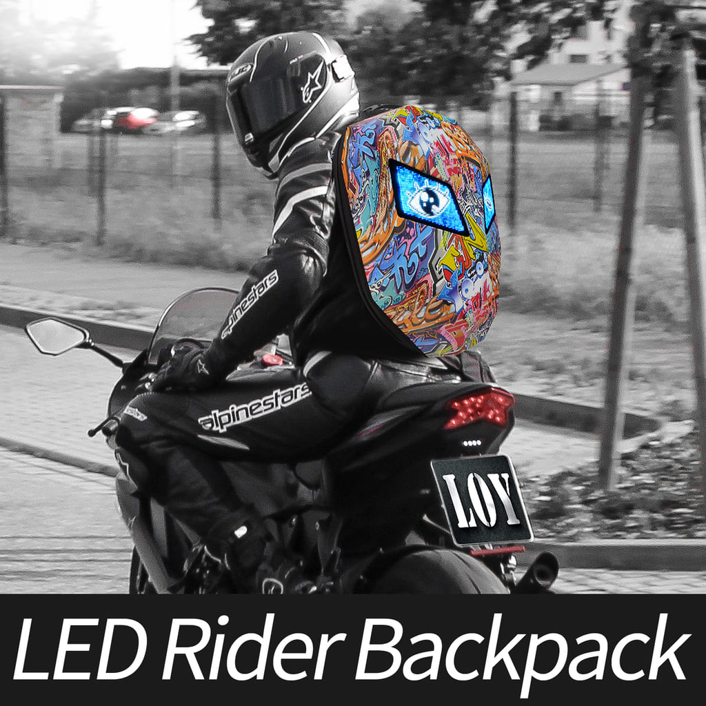 Mochila LED para motocicleta