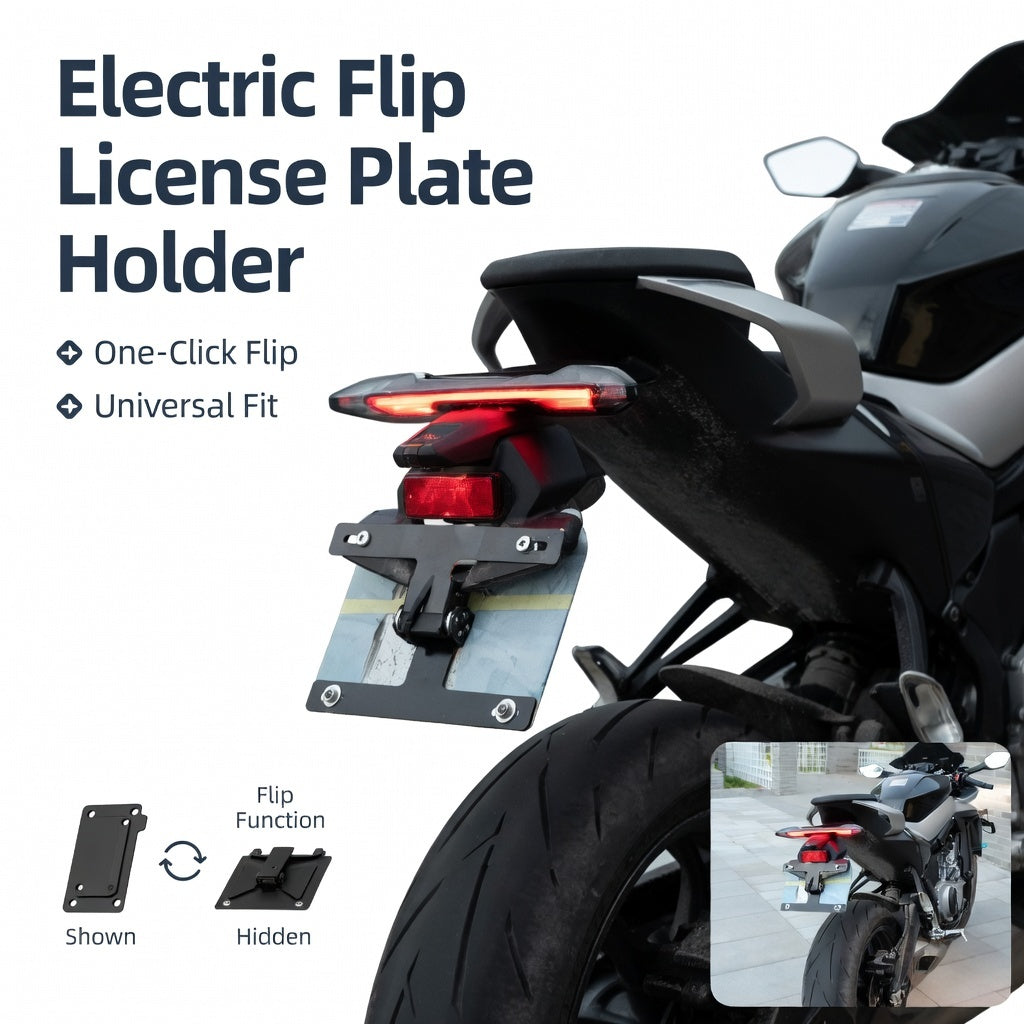 Electric Motorcycle License Plate Holder Flipper