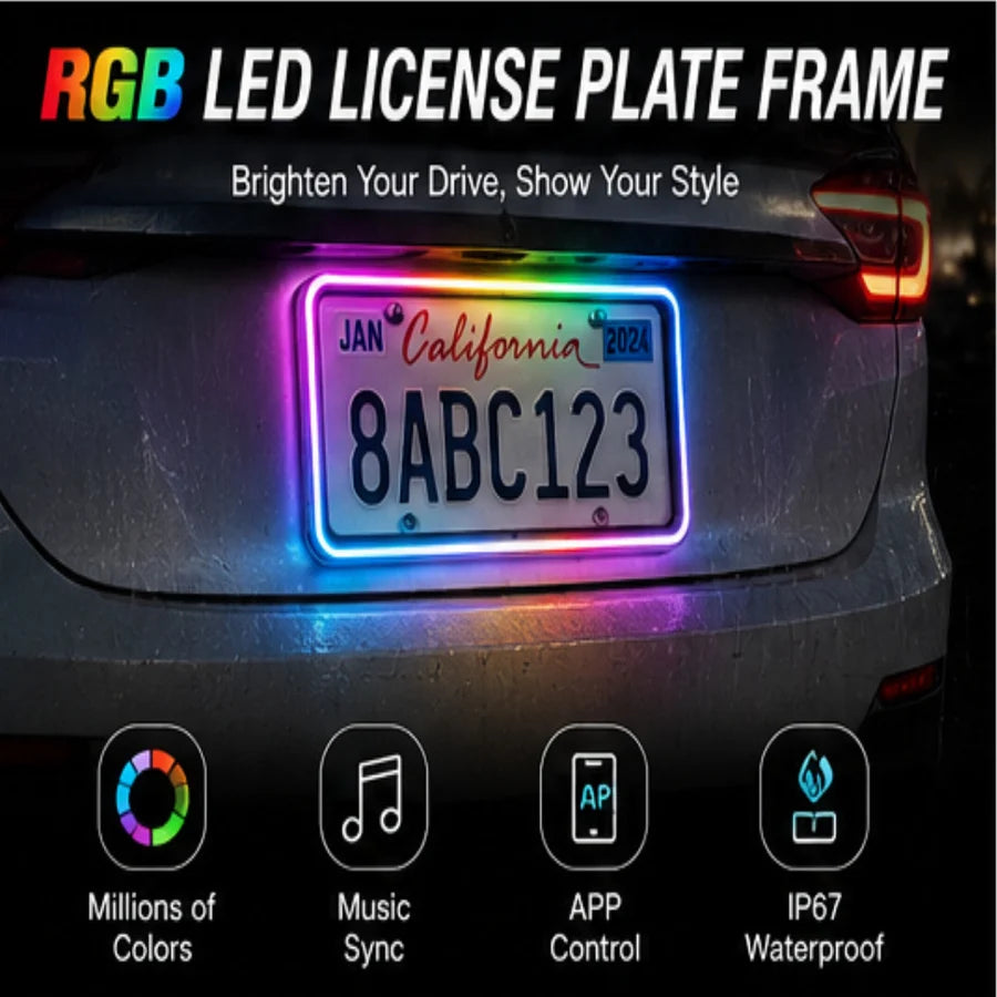 RGB LED License Plate Frame
