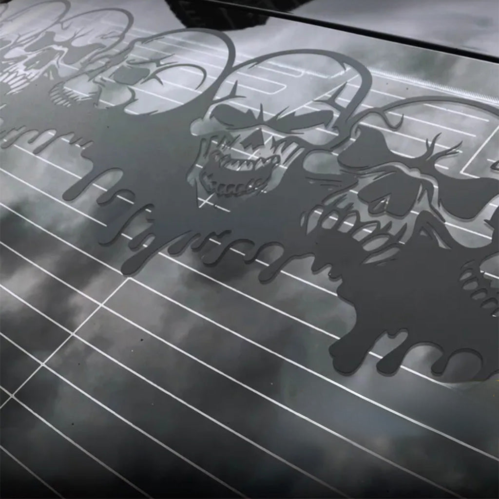 4x4 Rear Window Skull Emblems Skull Car Window Sticker | Blazexel
